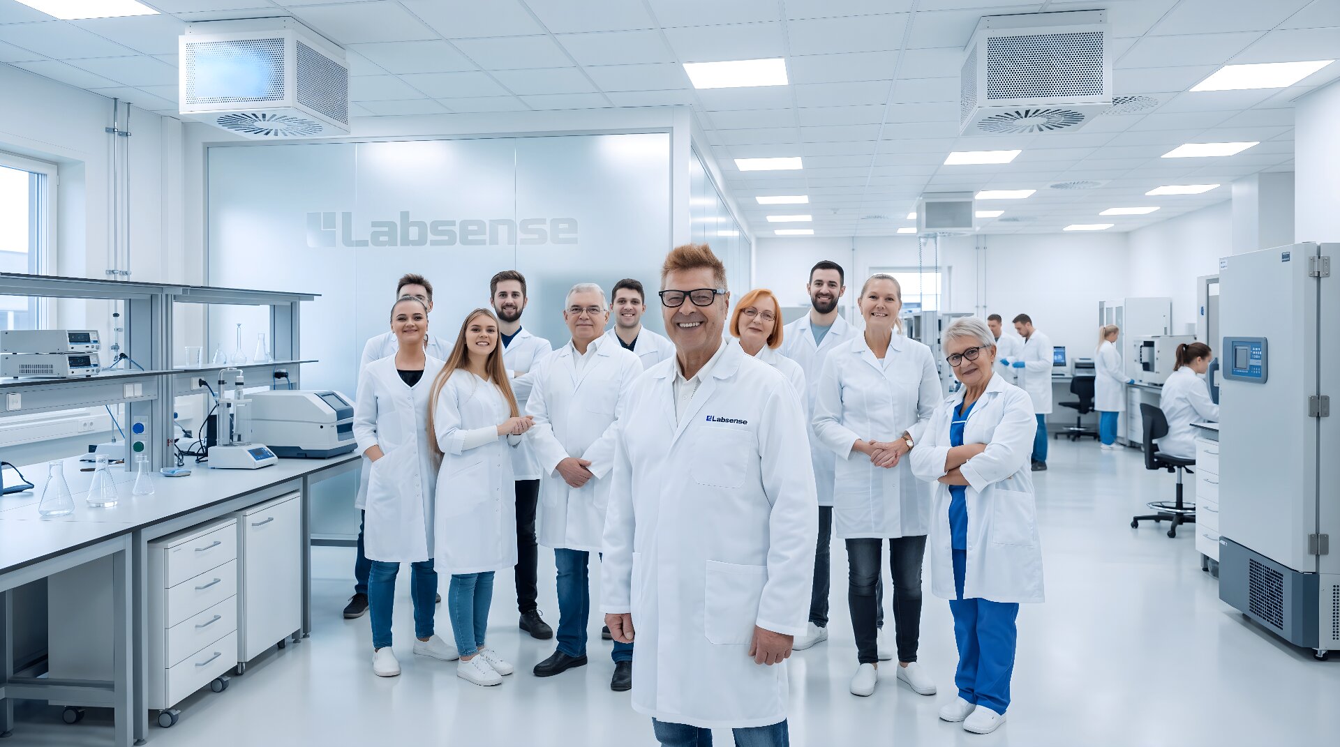 The Labsense team in a laboratory environment